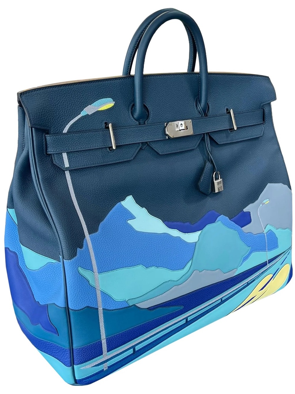 Hermès Birkin Limited Edition Bleu De Prusse Endless Road HAC Palladium